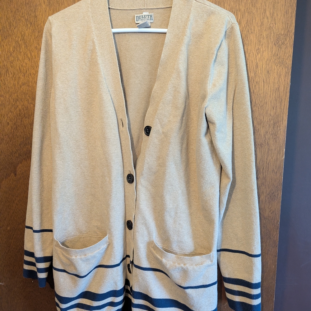 Duluth Trading Co Tan Cardigan